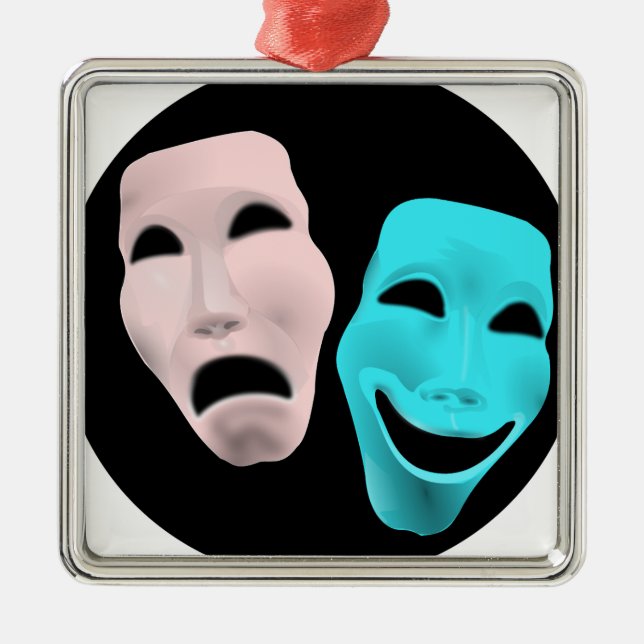 Ornamento De Metal Comic Theatre Masks (Frente)