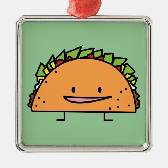 Ornamento De Metal Comida feliz do mexicano da salsa da carne da (Frente)