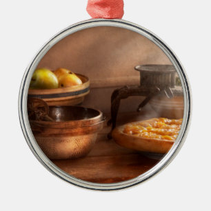 Ornamento De Metal Comida - Torta - Torta de pêssego da mamãe
