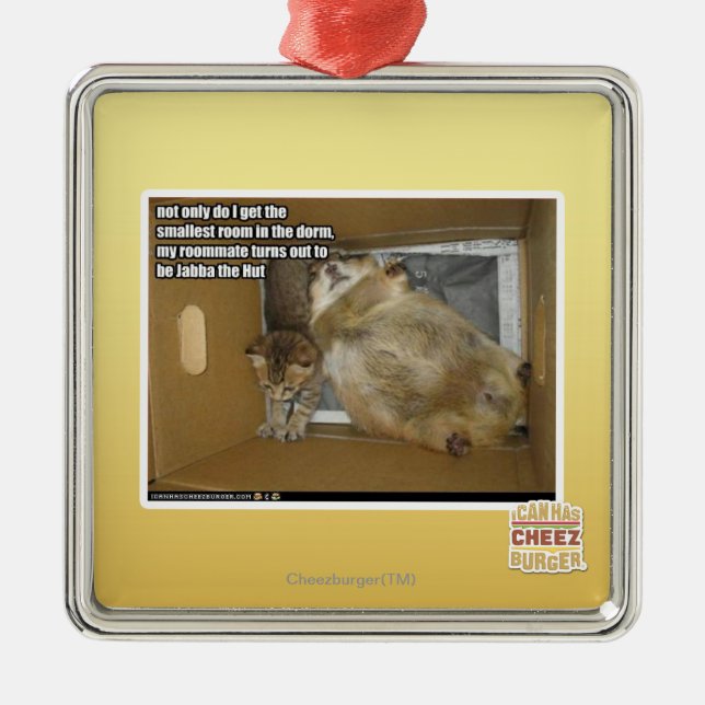 Ornamento De Metal Companheiro de quarto gordo (Frente)