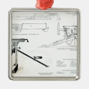 Ornamento De Metal Comparação da arma automática do potro