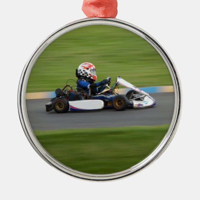 Ornamento De Metal Competência de Kart (Frente)