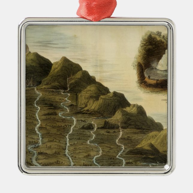 Ornamento De Metal Comprimento dos rios da Escócia (Frente)