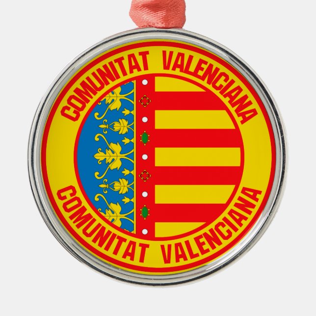 Ornamento De Metal Comunitat Valenciana Round Emblem (Frente)