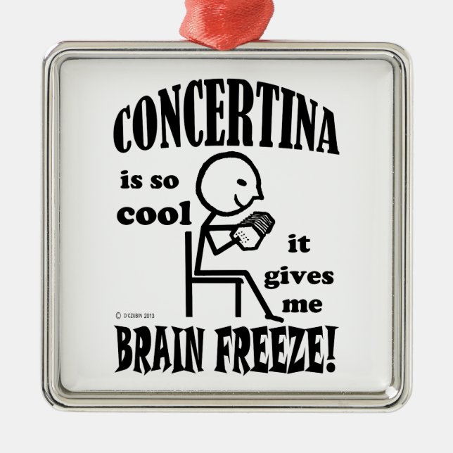 Ornamento De Metal Concertina, Congelamento Cerebral (Frente)