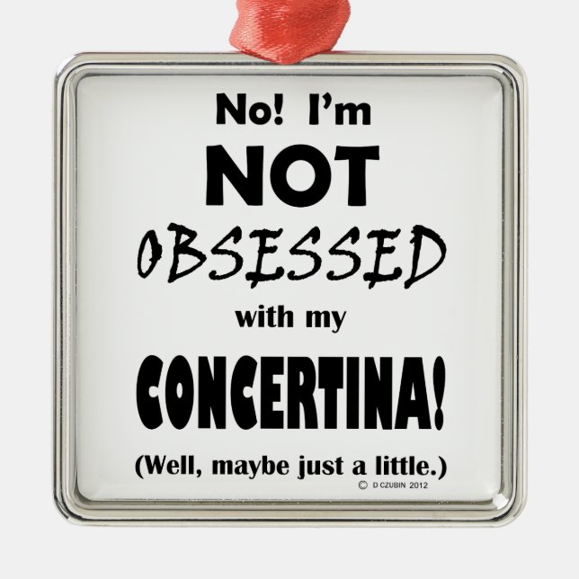 Ornamento De Metal Concertina obcecada (Frente)