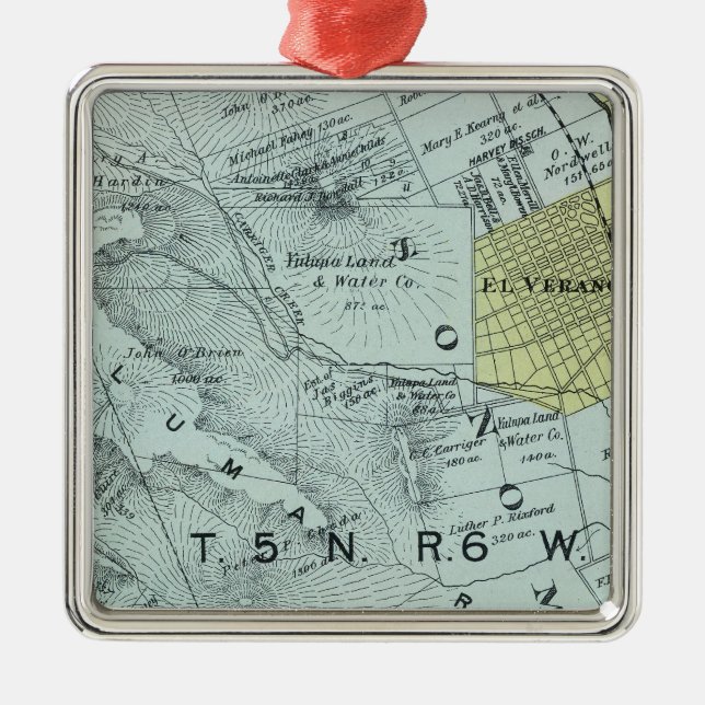 Ornamento De Metal Condado de Sonoma, Califórnia 26 (Frente)