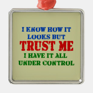 Ornamento De Metal Confie-me - tudo sob o controle