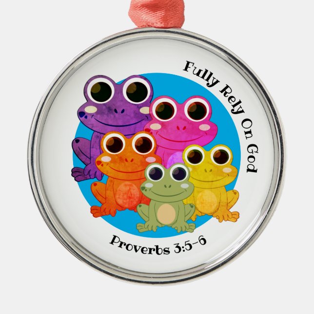 Ornamento De Metal CONFIE PLENAMENTE EM DEUS Christian (Frente)