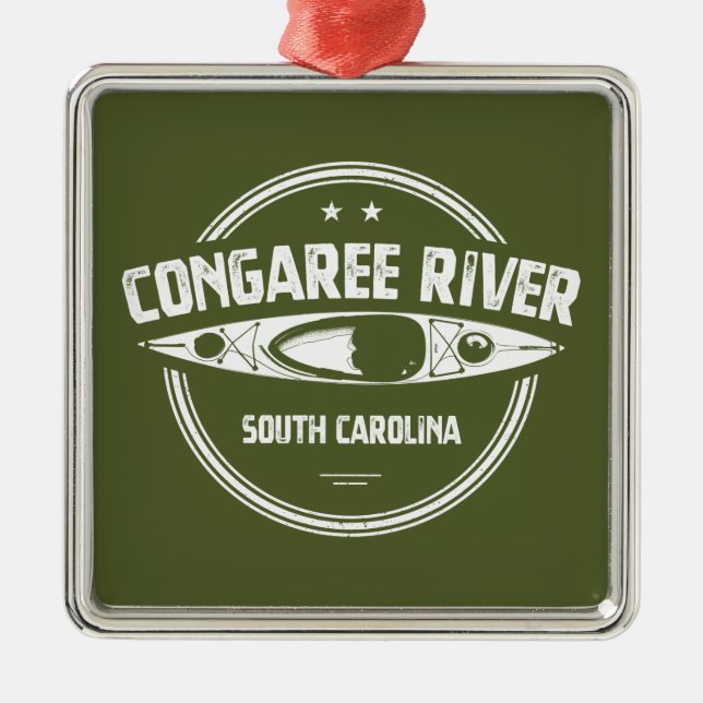 Ornamento De Metal Congaree River Carolina do Sul Kayaking (Frente)