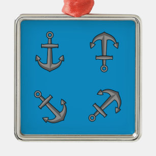Ornamento De Metal Conjunto de Âncoras do Barco de Animação