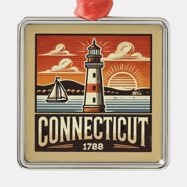 Ornamento De Metal Connecticut (Frente)