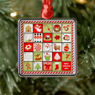 Ornamento De Metal Contagem de Natal Personalizada
