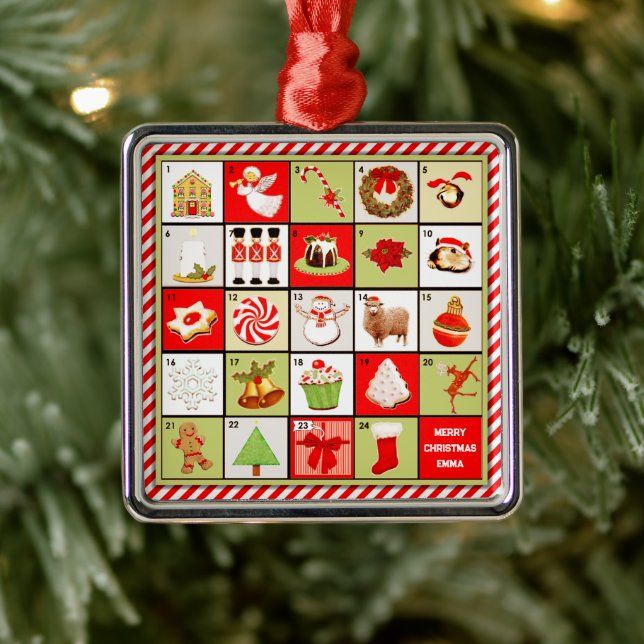 Ornamento De Metal Contagem de Natal Personalizada (Árvore)