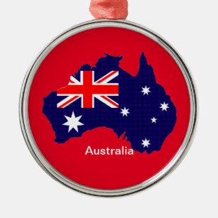 Ornamento De Metal Contorno e bandeira da Austrália