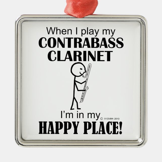 Ornamento De Metal Contrabass Clarinet Happy Place (Frente)