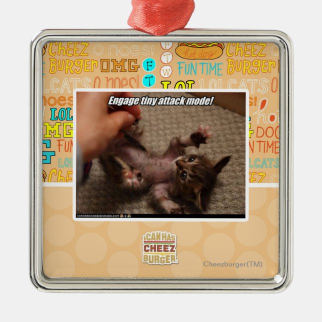 Ornamento De Metal Contrate o modo minúsculo do ataque! (Frente)