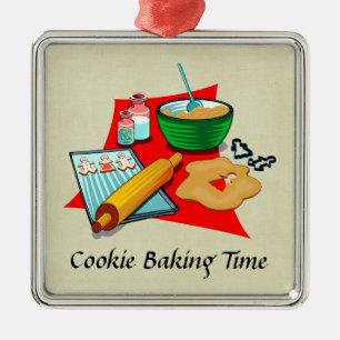 Ornamento De Metal Cookies de Natal Férias Fazendo Cookies de Natal