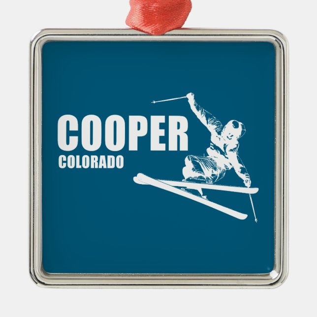 Ornamento De Metal Cooper Colorado Skier (Frente)