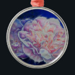 Ornamento De Metal Cor-de-água branca azul-rosa, elegante romântica<br><div class="desc">Pintor branco romeno elegante,  cor-de-rosa,  pastel,  cor-de-água,  pintado por H Cooper</div>