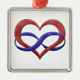 Ornamento De Metal Coração da infinidade do orgulho de Polyamory