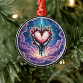 Ornamento De Metal Coração da Magia Silenciosa