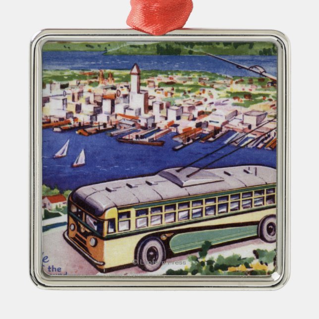 Ornamento De Metal Coração do campo de jogos verde (Frente)