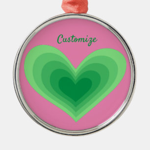 Ornamento De Metal Coração Verde Sage Thunder_Cove