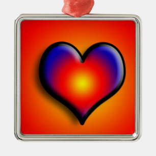 ORNAMENTO DE METAL CORAÇÕES COLORIDOS