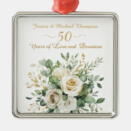 Ornamento De Metal Coras brancas do 50.º aniversário da Elegante Ring