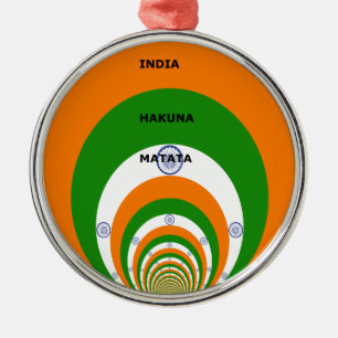 Ornamento De Metal Cores do Design da Bandeira Nacional da Índia. Hak