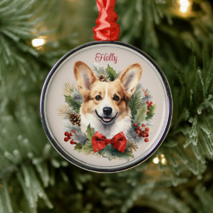 Ornamento De Metal Corgi Natal Memorial Raça de Cachorro Pet