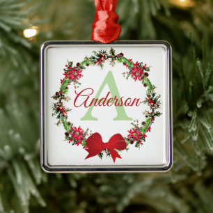 Ornamento De Metal Coroa de Natal personalizada