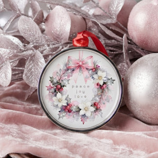 Ornamento De Metal Coroa de Natal Rosa Luxuosa e Sofisticada TMF26
