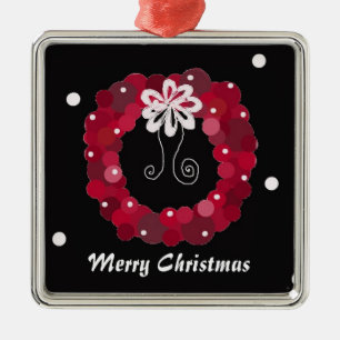 Ornamento De Metal Coroa de Natal Vermelha Elegante
