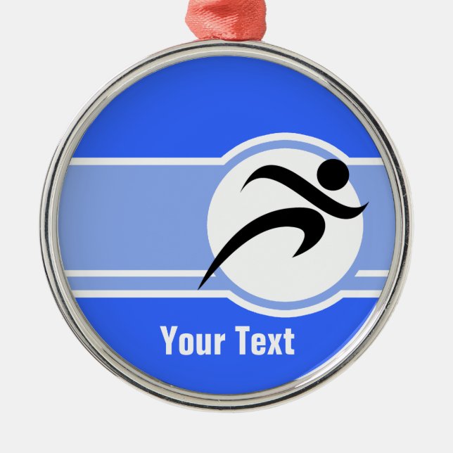 Ornamento De Metal Corredor azul (Frente)