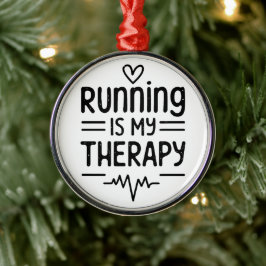 Ornamento De Metal Correr é minha terapia, citações engraçadas de cor