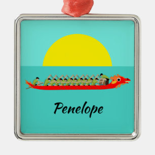 Ornamento De Metal Corrida de Barcos Dragões