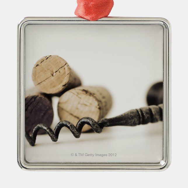 Ornamento De Metal Cortiça do vinho com corkscrew (Frente)