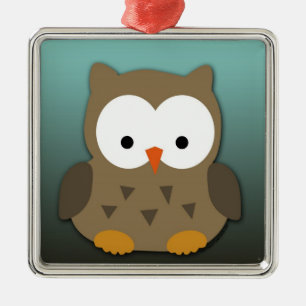 Ornamento De Metal Coruja bonito do bebê personalizada