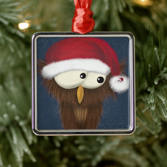 Ornamento De Metal Coruja Festiva (Árvore)