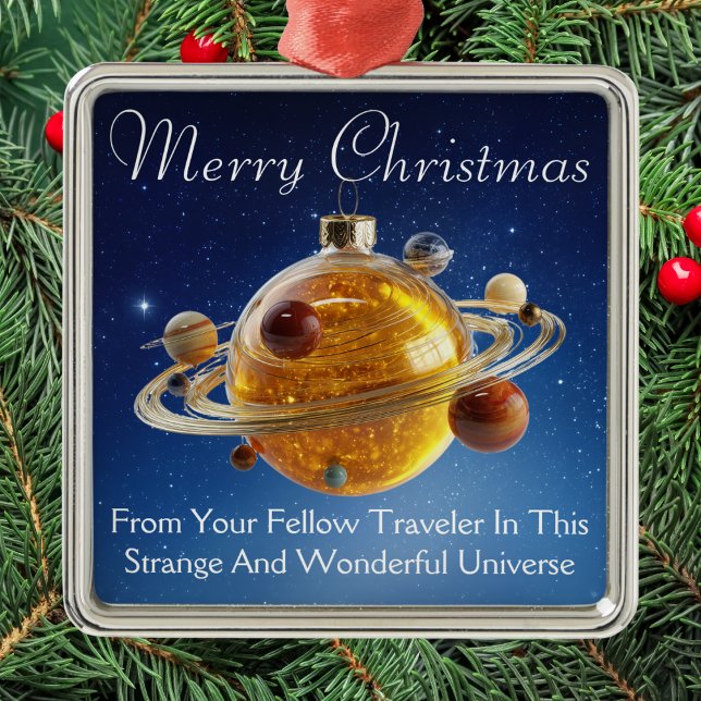 Ornamento De Metal Cosmic Christmas hanging ornament (Criador carregado)