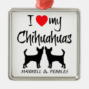Ornamento De Metal Costume Amo Meu Chihuahuas