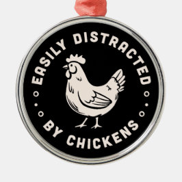 Ornamento De Metal Cotas de amantes de frango facilmente distraídas p