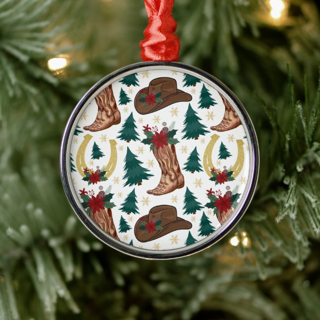 Ornamento De Metal Cowboy Western Christmas Ornament Keepsake (Árvore)