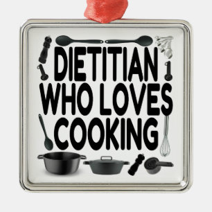 Ornamento De Metal Cozinhar Dietitian Loves