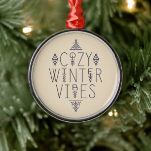 Ornamento De Metal Cozy Winter Vibes Design
