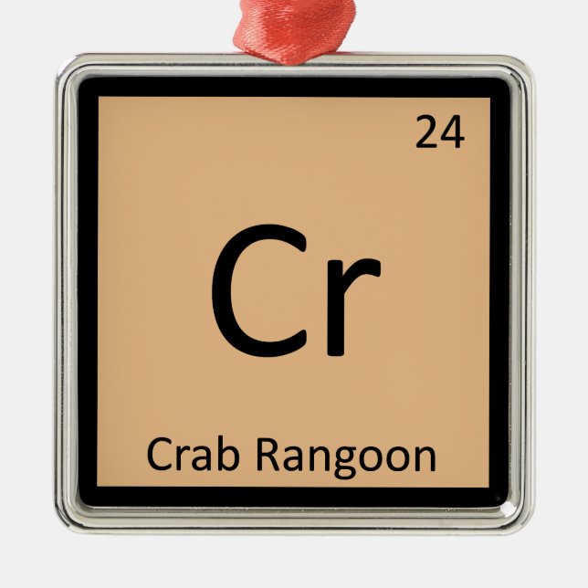 Ornamento De Metal Cr - Símbolo de Química Apetista Crab Rangoon (Frente)
