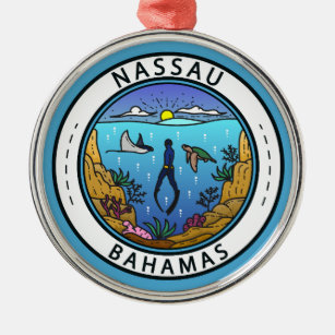 Ornamento De Metal Crachá Nassau Bahamas Scuba