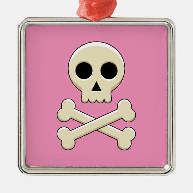 Ornamento De Metal Crânio com Ossos (Frente)